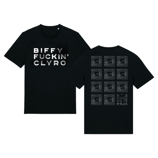 BFC Distressed Futique Tracklist T-Shirt Black