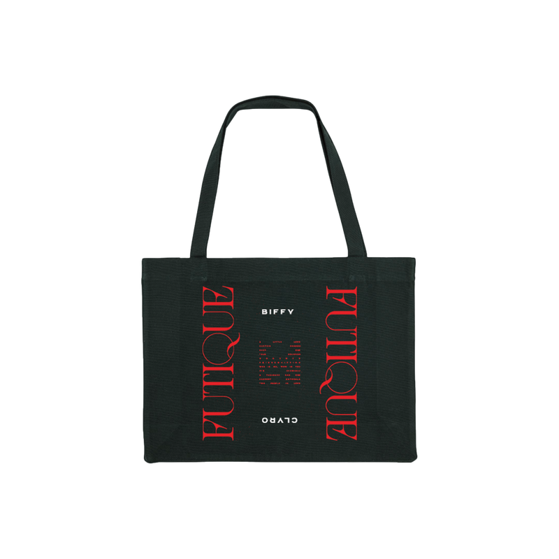 Red Squiggle Futique Tracklist Tote Bag Black