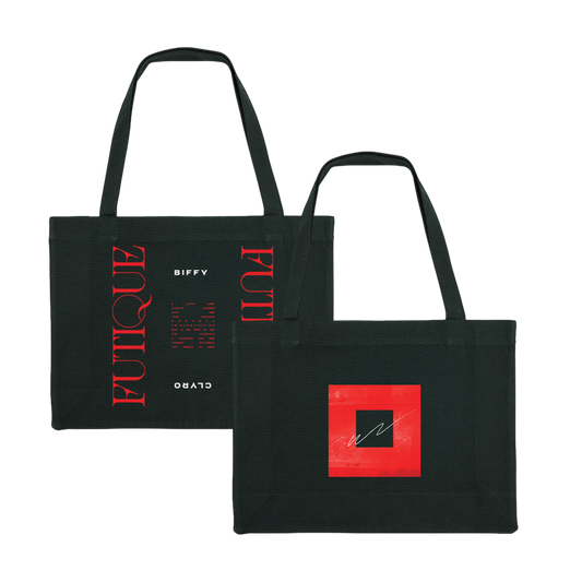 Red Squiggle Futique Tracklist Tote Bag Black