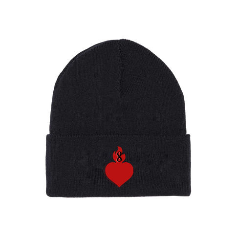 Infinity Land Sacred Heart Beanie Black
