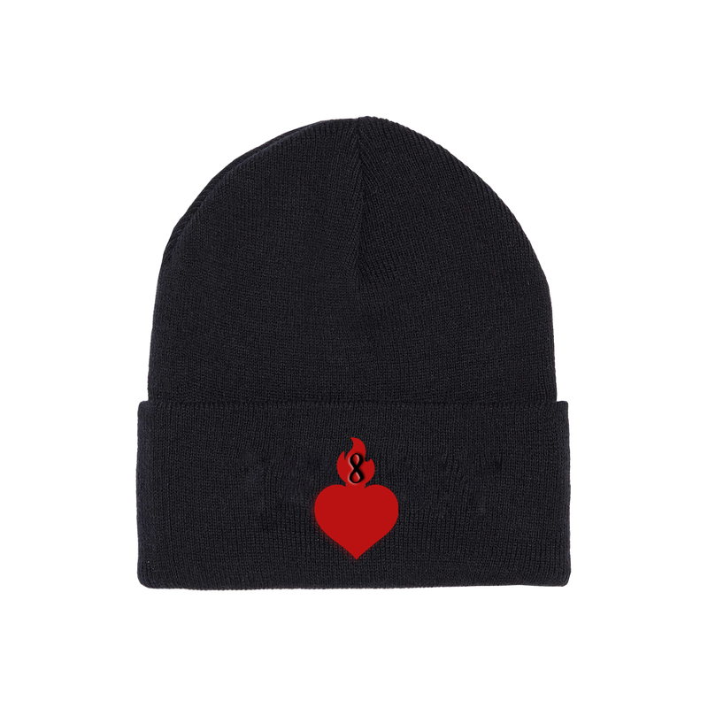 Infinity Land Sacred Heart Beanie Black