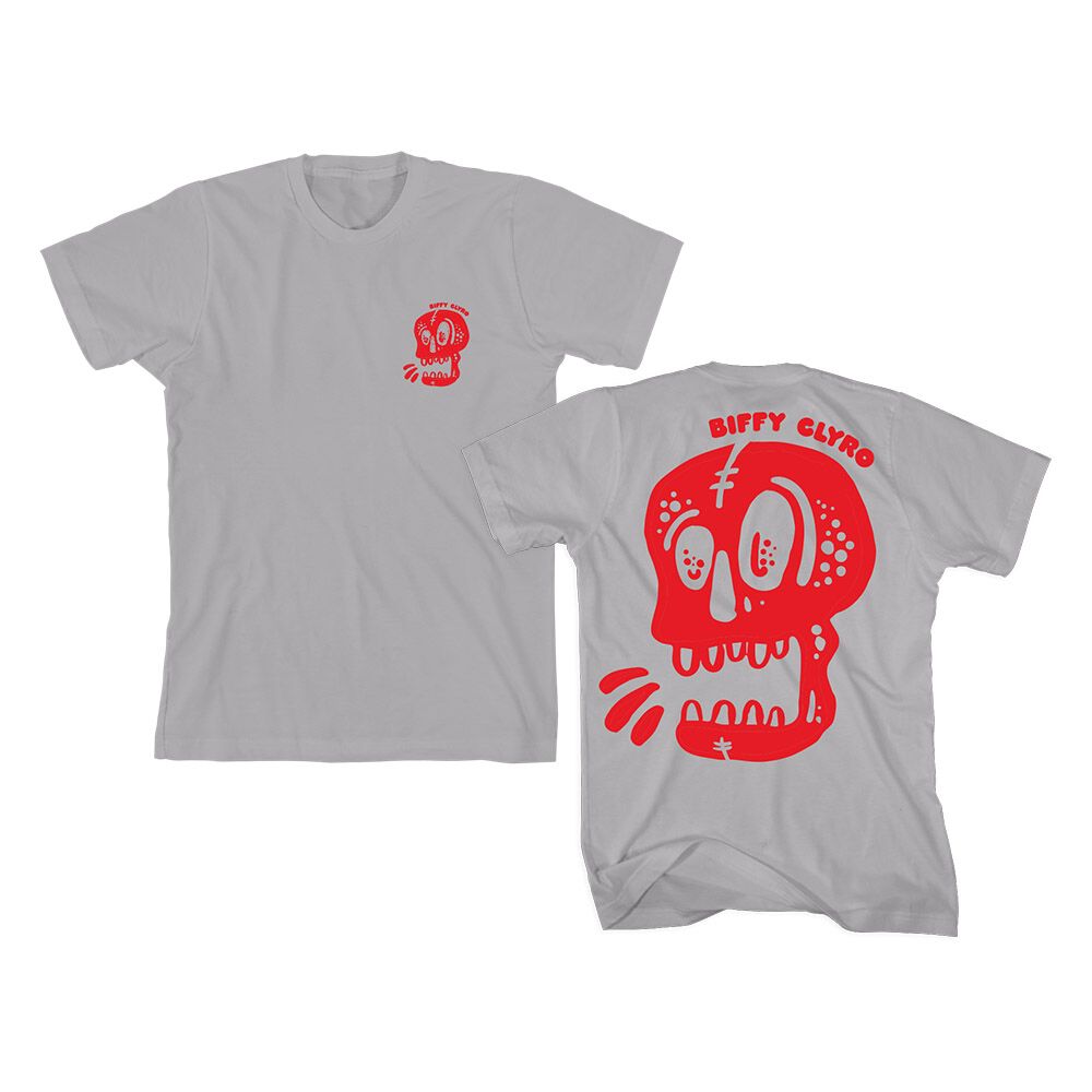 Shouting Skull Grey T Shirt
