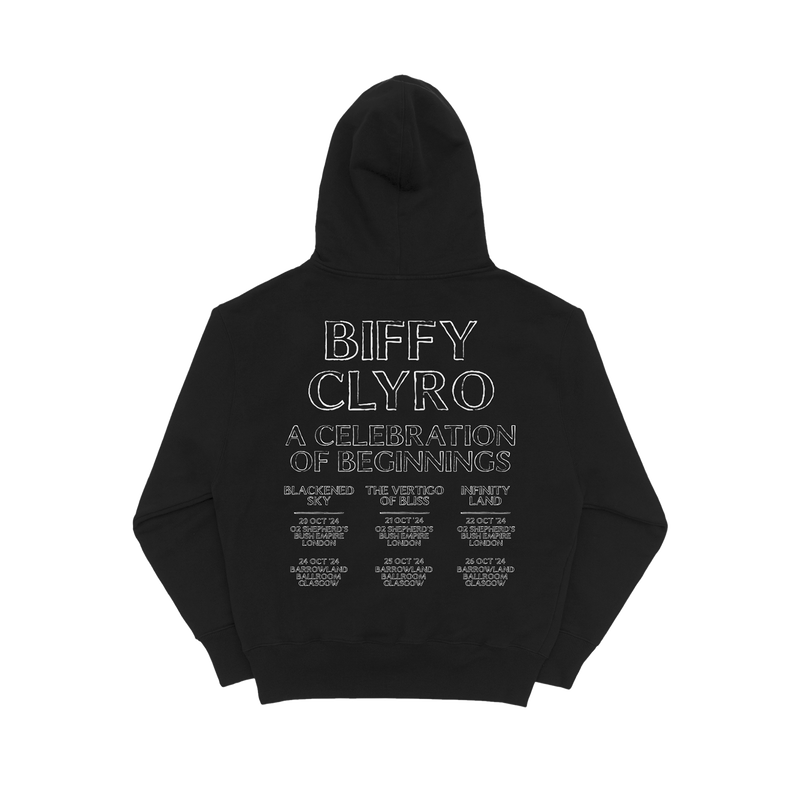 A Celebration of Beginnings UK 2024 Tour Hoodie Black