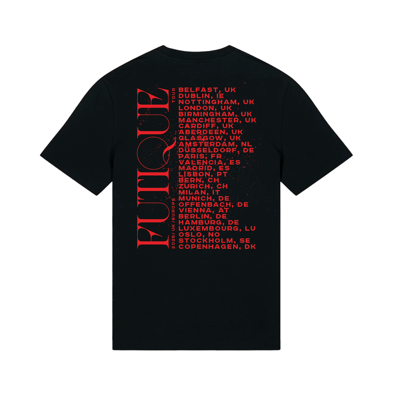 Futique Repeat UK EU 2026 Tour T-Shirt Black