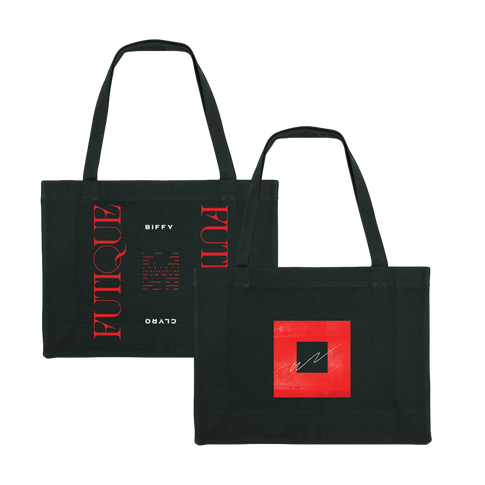 Red Squiggle Futique Tracklist Tote Bag Black