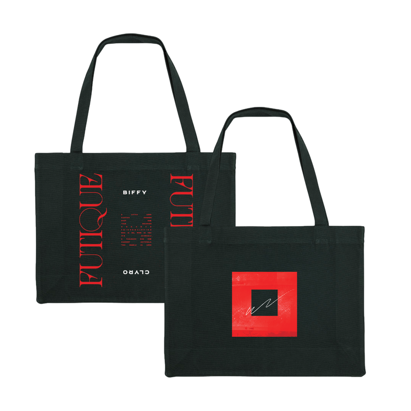 Red Squiggle Futique Tracklist Tote Bag Black
